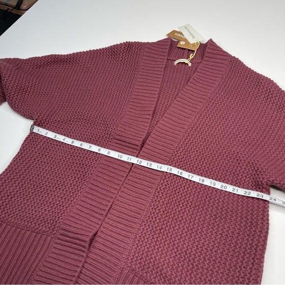 Woolovers Cardigan Sweater Chunky Edge to Edge Henna Mauve Fisherman Boho  New - Picture 10 of 13